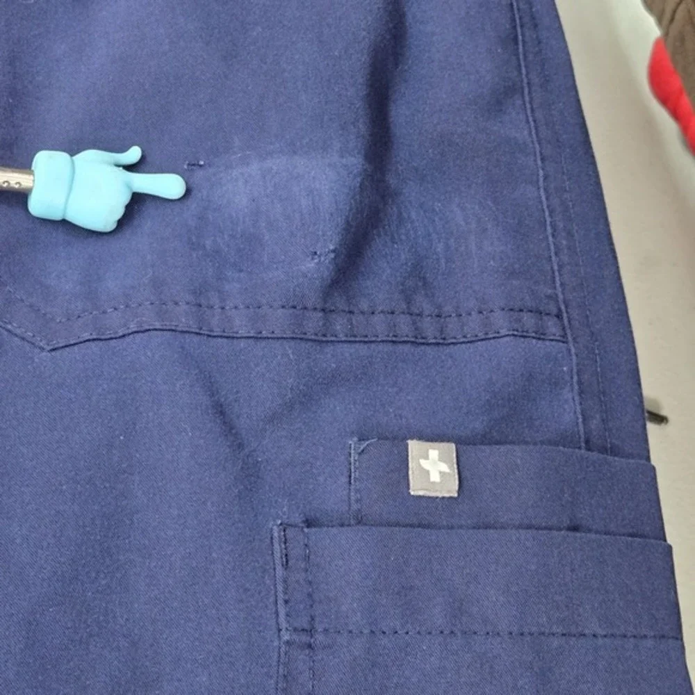 FIGS Men Scrub Pants M Blue Cairo Cargo Drawstring‎ Pockets 31